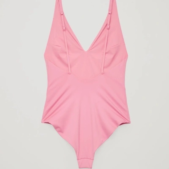 COS Pink V Neck One Piece Swimsuit US 6 - Picture 2 of 9